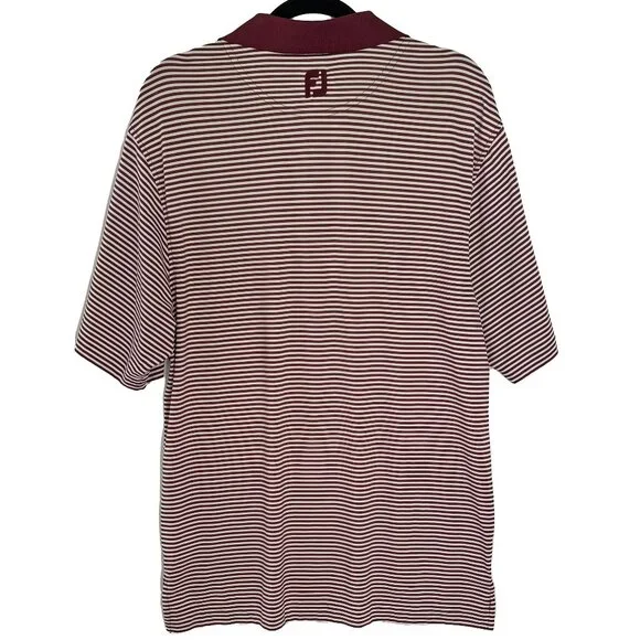 Footjoy FJ Striped Golf Polo Shirt Men's Size Medium - Picture 2 of 7